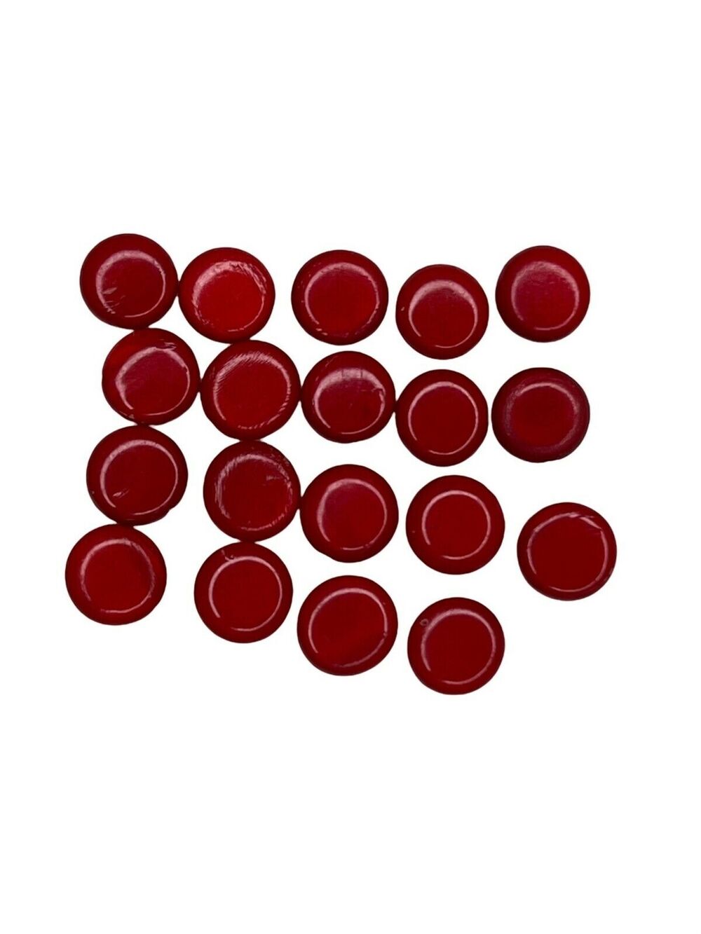 Set of 19 Vintage Red Celluloid Early Plastic Tint Seed Buttons Blouse Lingerie